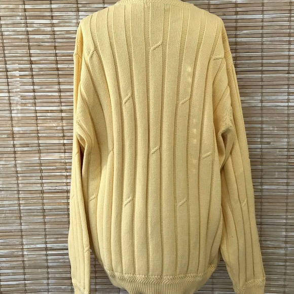 Nautica 2XL Yellow Pullover Preppy Sweater Cable Cotton Golf Resort Casual - Picture 8 of 8